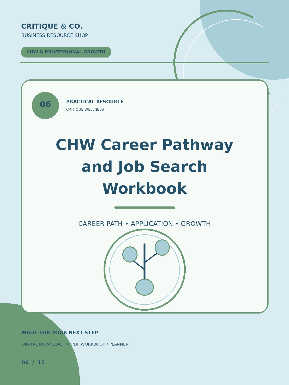 CHW Career Pathway and Job Search Workbook cover
