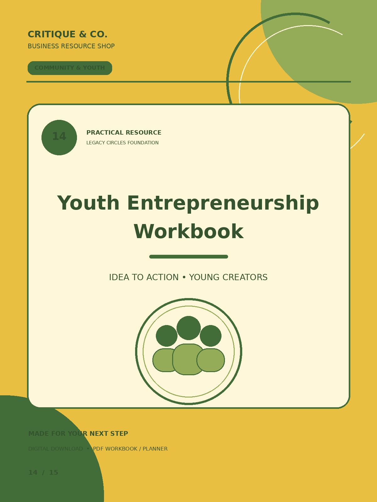 Youth Entrepreneurship Workbook cover